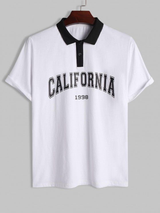 Polo Collared T-shirt And Striped Shorts - Grafton Collection