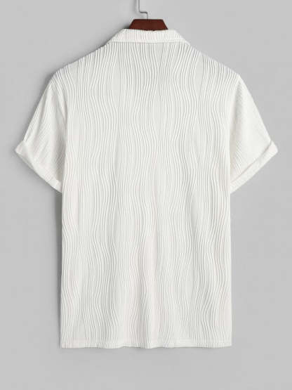 Button Front Shirt And Knitted Sports Shorts Set - Grafton Collection