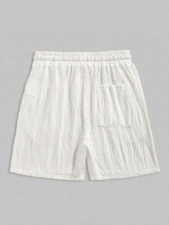 Button Front Shirt And Knitted Sports Shorts Set - Grafton Collection