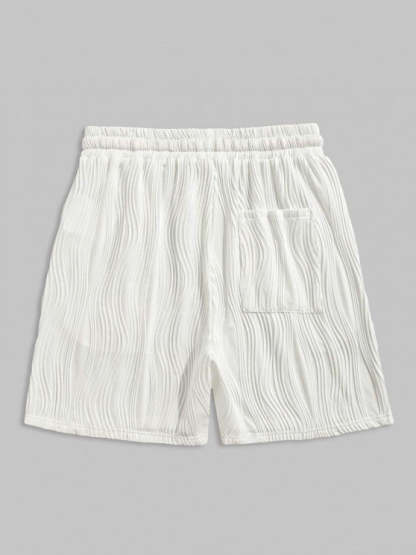 Button Front Shirt And Knitted Sports Shorts Set - Grafton Collection