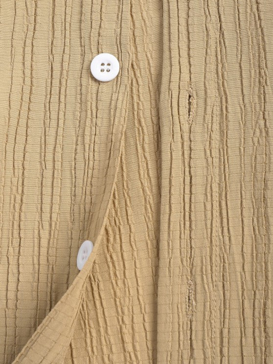 Plain Shirt And Linen Textured Shorts Set - Grafton Collection