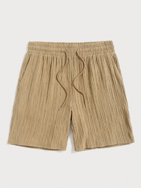 Plain Shirt And Linen Textured Shorts Set - Grafton Collection