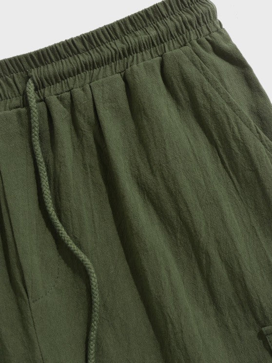 Textured Half Button Shirt And Shorts - Grafton Collection