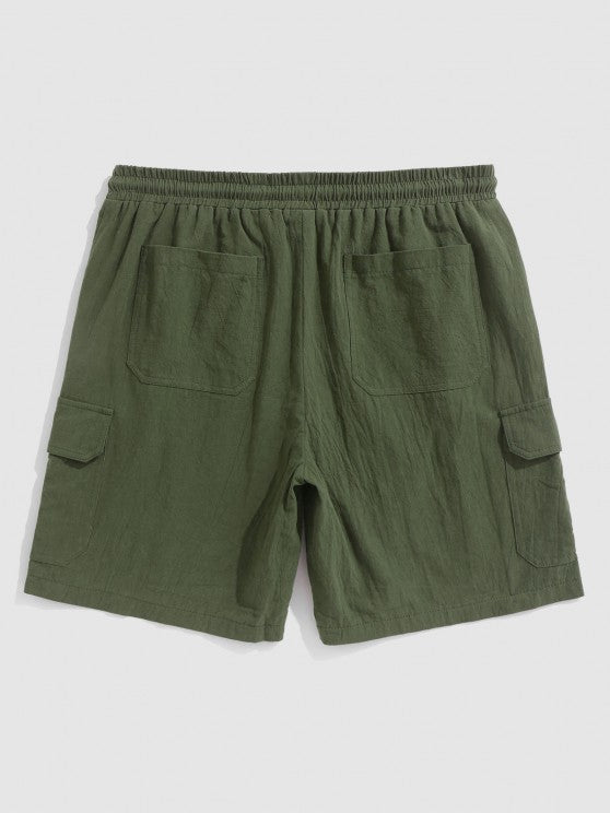 Textured Half Button Shirt And Shorts - Grafton Collection