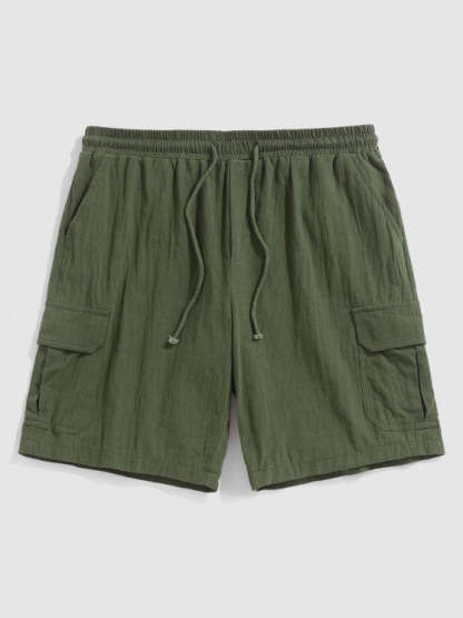 Textured Half Button Shirt And Shorts - Grafton Collection