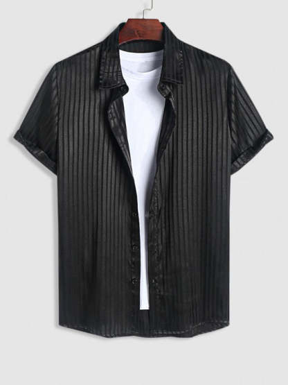 Vertical Striped Shirt And Bermuda Shorts - Grafton Collection