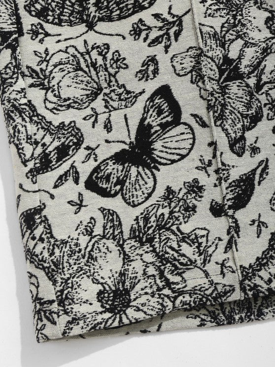 Butterfly Crew Neck Tee T Shirt And Shorts Set - Grafton Collection