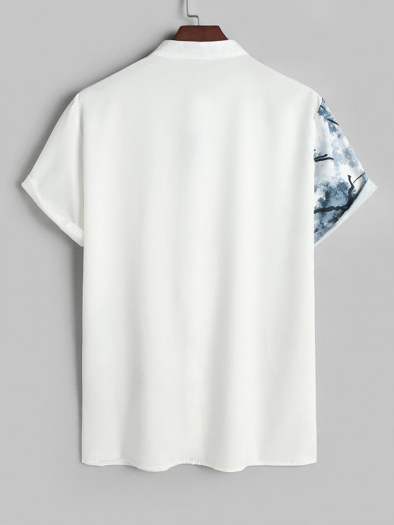 Ink Wash Painting Shirt And Casual Shorts - Grafton Collection