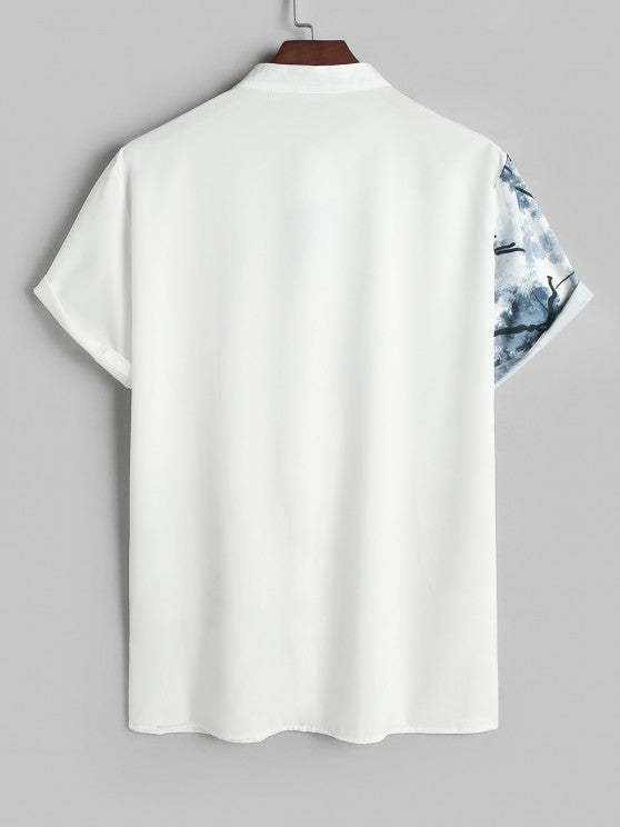 Ink Wash Painting Shirt And Casual Shorts - Grafton Collection