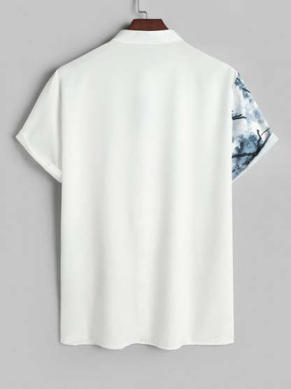 Ink Wash Painting Shirt And Casual Shorts - Grafton Collection