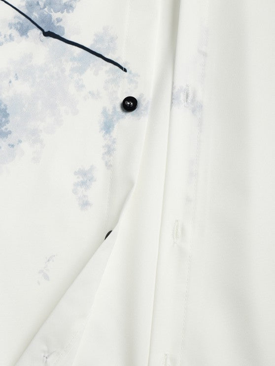 Ink Wash Painting Shirt And Casual Shorts - Grafton Collection