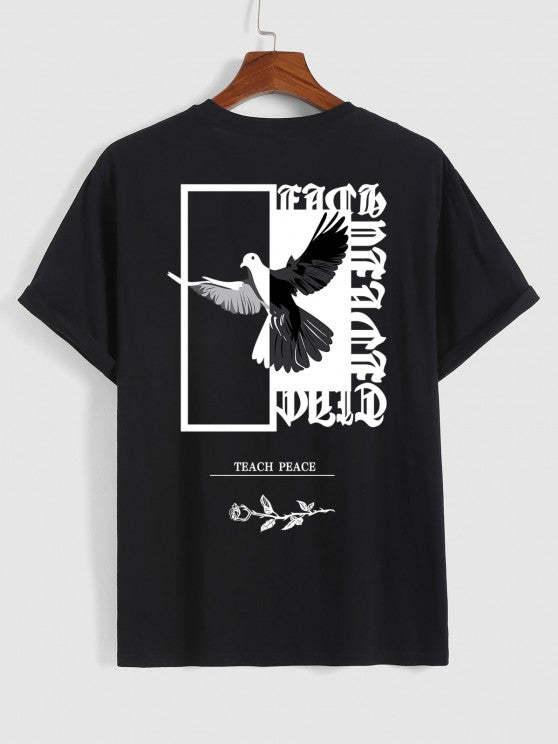 Letter T Shirt And Cargo Pants Set - Grafton Collection