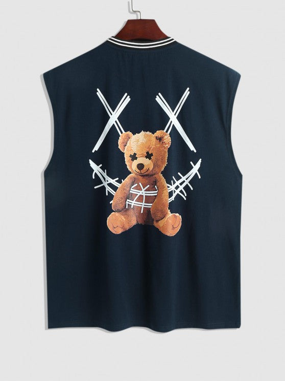 Bear Printed T Shirt And Cargo Shorts - Grafton Collection