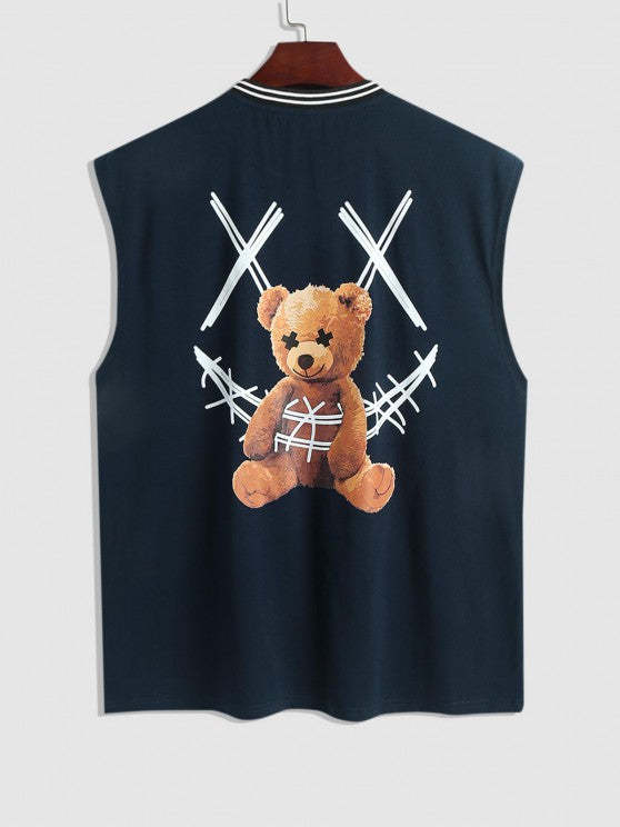 Bear Printed T Shirt And Cargo Shorts - Grafton Collection