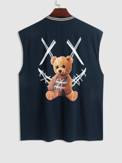 Bear Printed T Shirt And Cargo Shorts - Grafton Collection