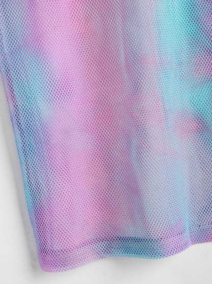 Sheer Tie Dye Tank And Cargo Shorts Set - Grafton Collection