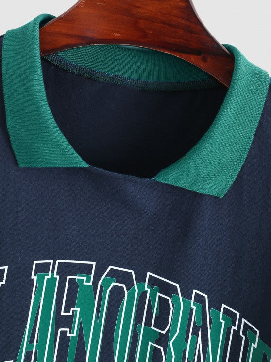 Flag Pattern T Shirt Drawstring Shorts - Grafton Collection