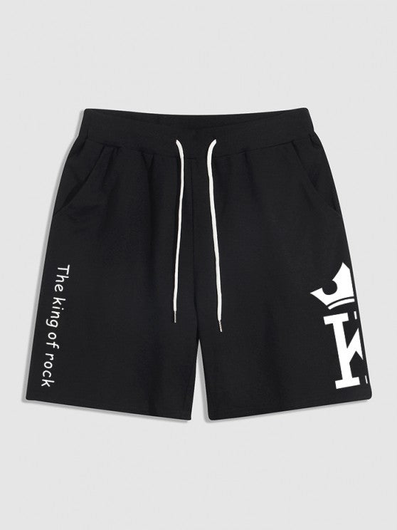 Card Pattern T Shirt And Drawstring Shorts - Grafton Collection