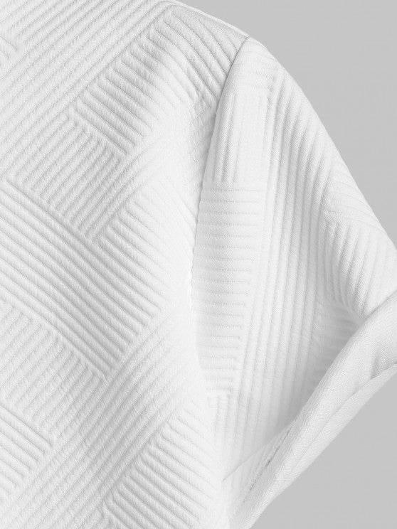 Geometric Polo T Shirt And Shorts Sports Set - Grafton Collection