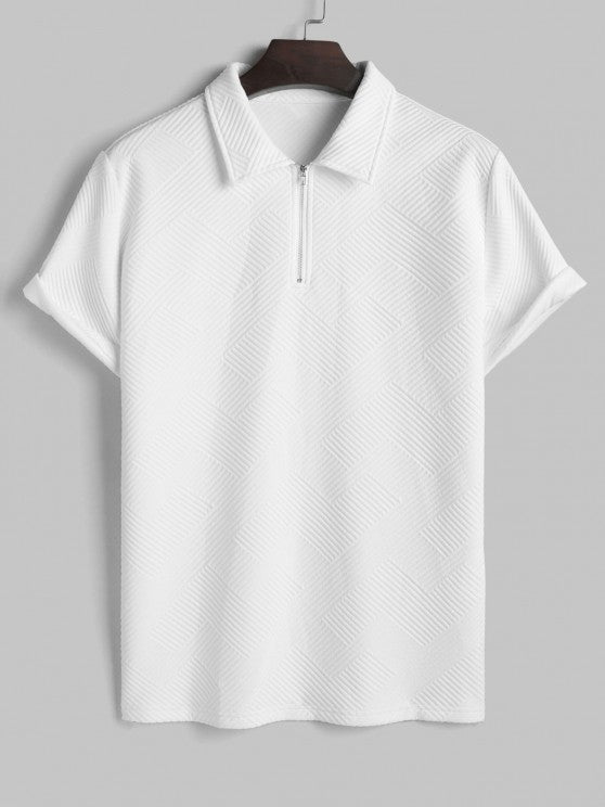 Geometric Polo T Shirt And Shorts Sports Set - Grafton Collection