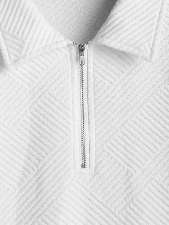 Geometric Polo T Shirt And Shorts Sports Set - Grafton Collection