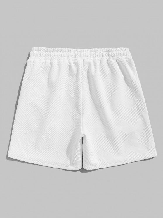 Geometric Polo T Shirt And Shorts Sports Set - Grafton Collection