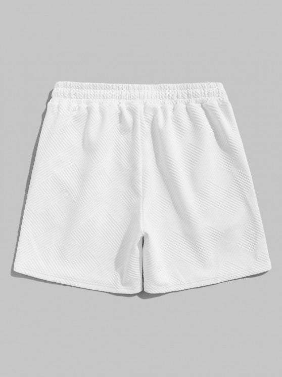 Geometric Polo T Shirt And Shorts Sports Set - Grafton Collection