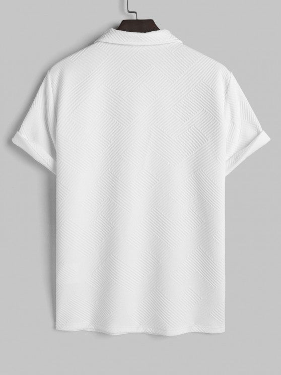 Geometric Polo T Shirt And Shorts Sports Set - Grafton Collection