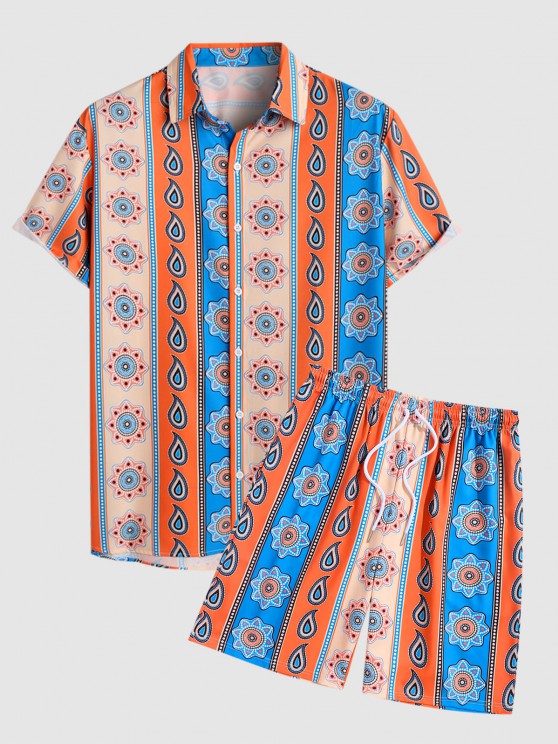 Paisley Print Shirt And Board Shorts Set - Grafton Collection