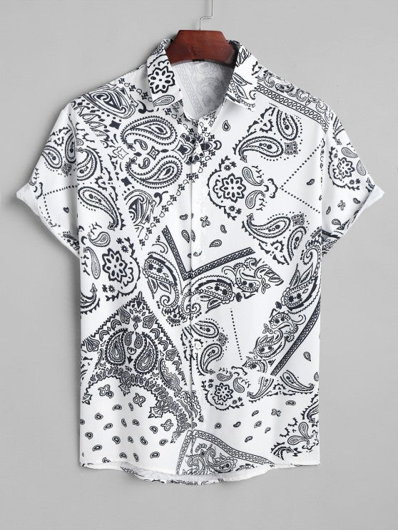 Ethnic Paisley Print Shirt And Bermuda Shorts Set - Grafton Collection