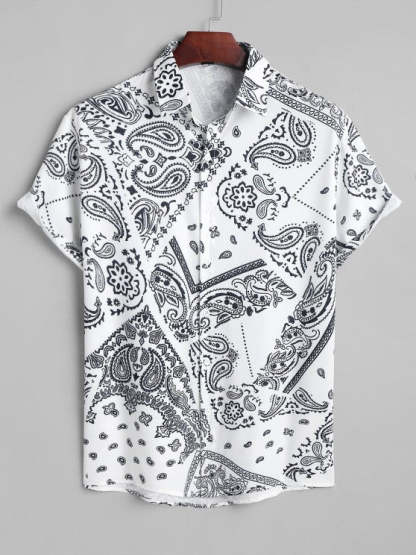 Ethnic Paisley Print Shirt And Bermuda Shorts Set - Grafton Collection