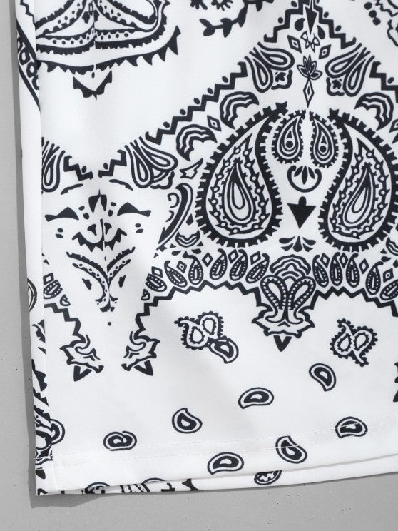 Ethnic Paisley Print Shirt And Bermuda Shorts Set - Grafton Collection