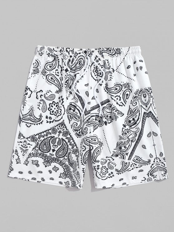 Ethnic Paisley Print Shirt And Bermuda Shorts Set - Grafton Collection