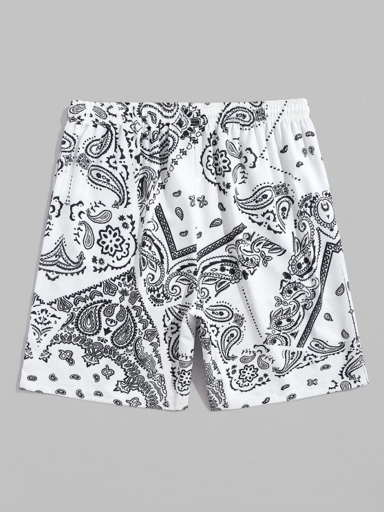 Ethnic Paisley Print Shirt And Bermuda Shorts Set - Grafton Collection