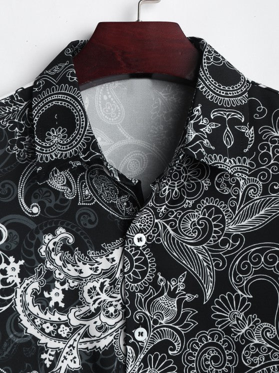 Floral Patchwork Printed Shirt With Shorts - Grafton Collection