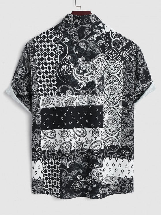 Floral Patchwork Printed Shirt With Shorts - Grafton Collection