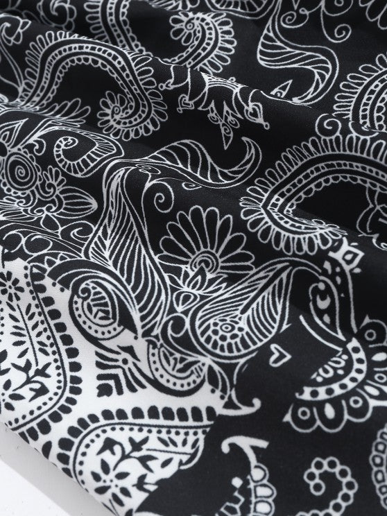 Floral Patchwork Printed Shirt With Shorts - Grafton Collection