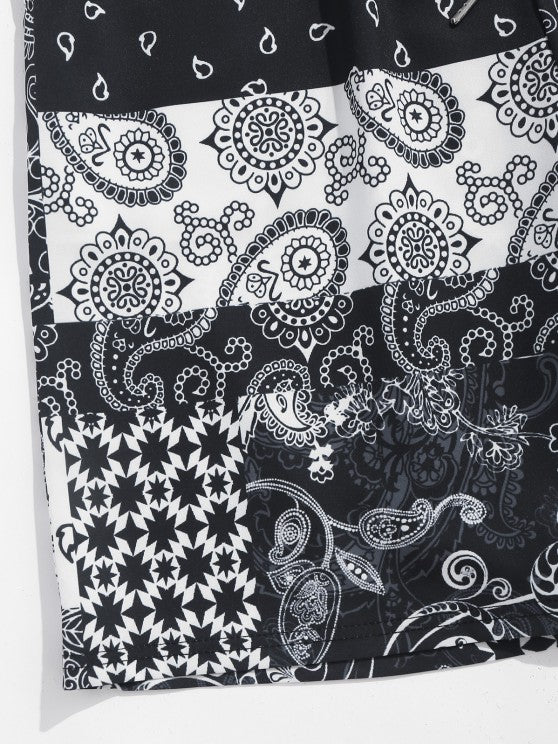 Floral Patchwork Printed Shirt With Shorts - Grafton Collection