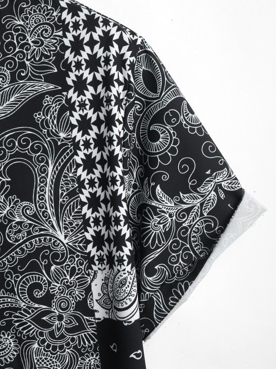 Floral Patchwork Printed Shirt With Shorts - Grafton Collection