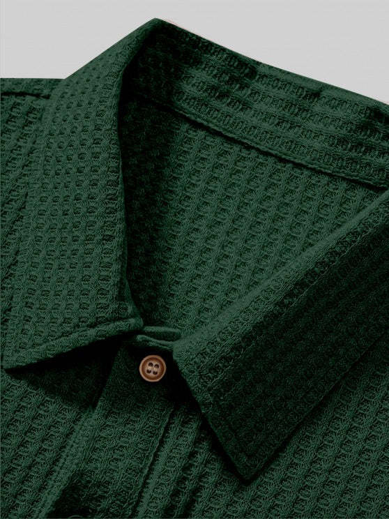 Plain Textured Collar T Shirt And Cargo Shorts - Grafton Collection