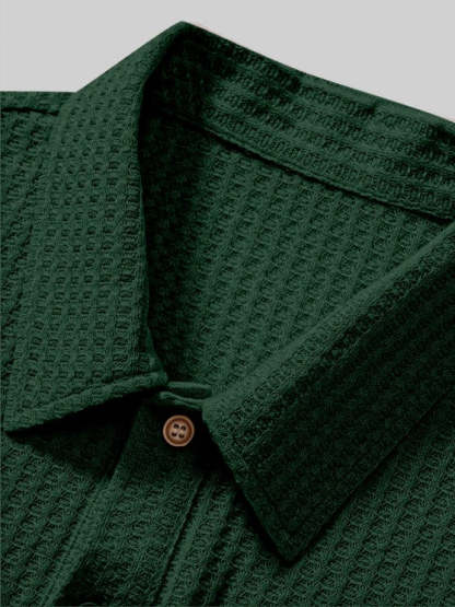 Plain Textured Collar T Shirt And Cargo Shorts - Grafton Collection