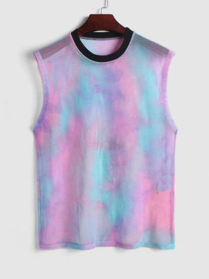 Sheer Tie Dye Tank And Cargo Shorts Set - Grafton Collection