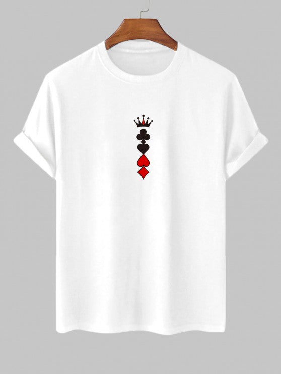 Playing Card Crown Print T-Shirt And Shorts Set - Grafton Collection