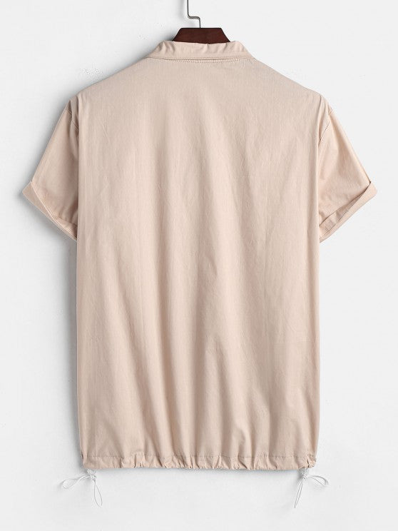 Letter Print Shirt And Shorts Cargo Set - Grafton Collection