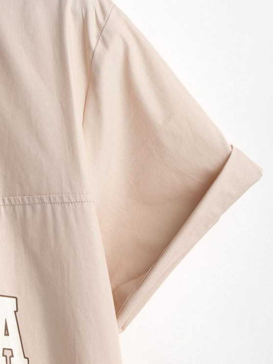 Letter Print Shirt And Shorts Cargo Set - Grafton Collection