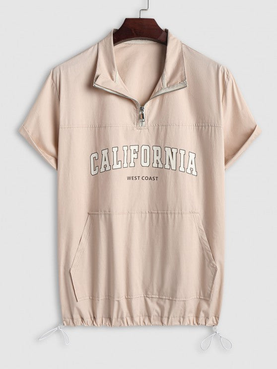 Letter Print Shirt And Shorts Cargo Set - Grafton Collection