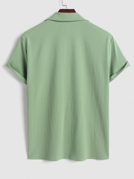 Plain Short Sleeves Suit Shirt And Shorts - Grafton Collection