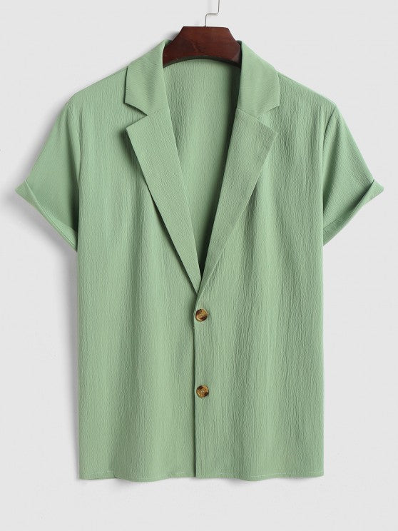 Plain Short Sleeves Suit Shirt And Shorts - Grafton Collection