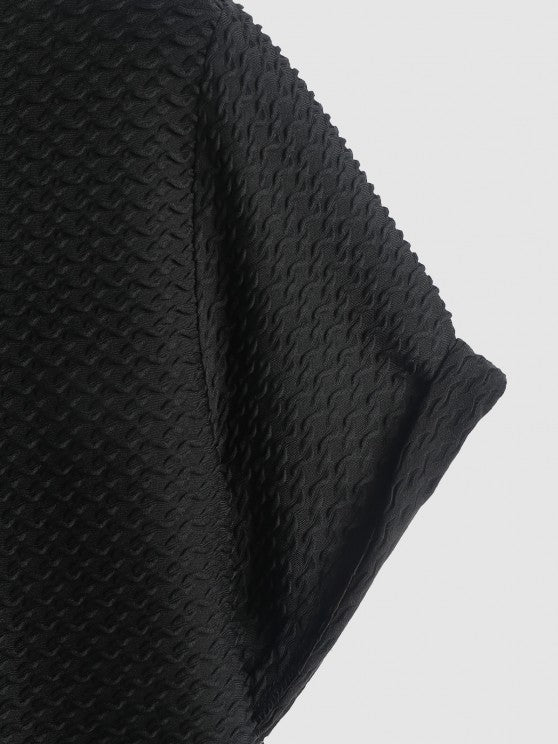 Textured Short Sleeves T Shirt And Shorts - Grafton Collection