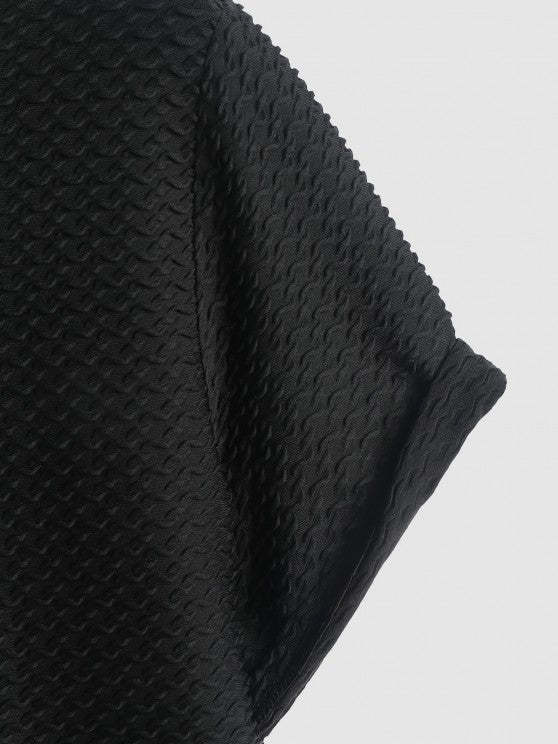 Textured Short Sleeves T Shirt And Shorts - Grafton Collection